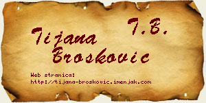 Tijana Brošković vizit kartica
